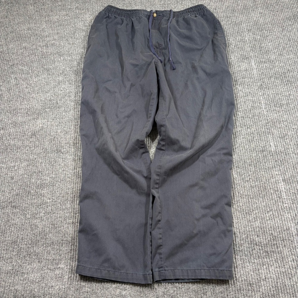 Puritan Pants Womens L Navy Blue Elastic Waist Drawstring Casual P4B00